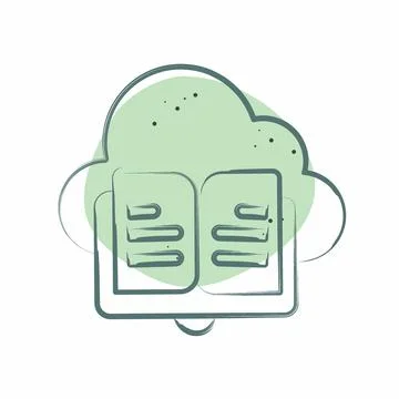 Icon Cloud Book. related to Learning symbol. Color Spot Style. simple desig.. Stock Illustration