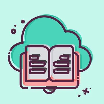 Icon Cloud Book. related to Learning symbol. MBE style. simple design illus.. 스톡 일러스트