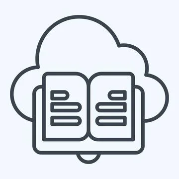 Icon Cloud Book. related to Learning symbol. line style. simple design illu.. 스톡 일러스트
