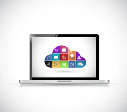 Icon cloud computing computer concept Illustrazione stock