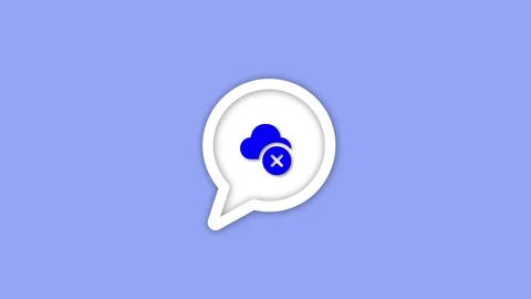 Icon of a cloud with a cross inside a speech bubble animated on a blue back.. Stock Footage 261702523
