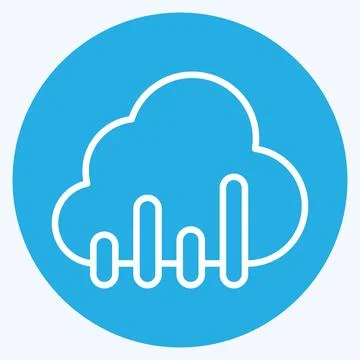 Icon Cloud Development. related to Development symbol. blue eyes style Illustrazione stock