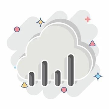 Icon Cloud Development. related to Development symbol. comic style Illustrazione stock