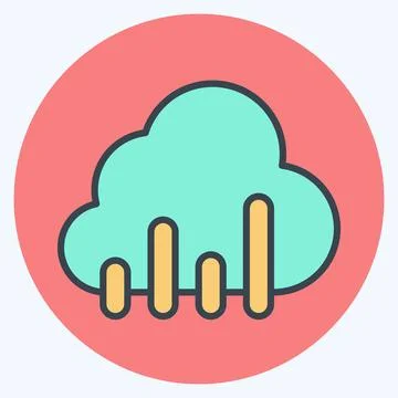 Icon Cloud Development. related to Development symbol. color mate style Illustrazione stock