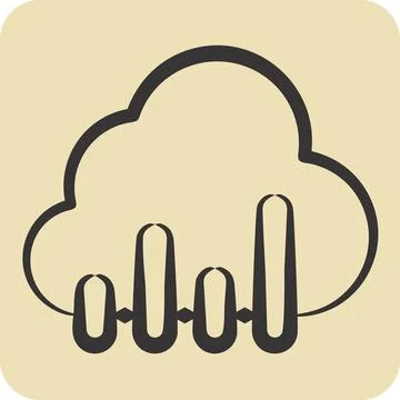 Icon Cloud Development. related to Development symbol. hand drawn style Stock Illustration