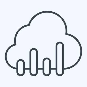 Icon Cloud Development. related to Development symbol. line style Illustrazione stock