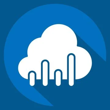 Icon Cloud Development. related to Development symbol. long shadow style Illustrazione stock