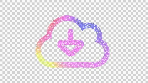 Icon cloud download is made up of LED square shapes. There are bright diodes and Stock Illustration