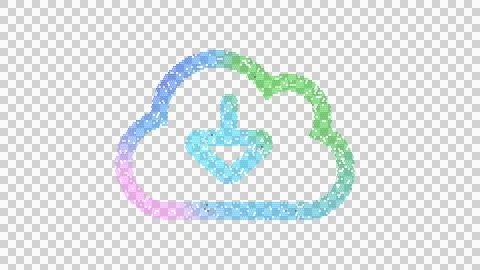 Icon cloud download is made up of LED square shapes. There are bright diodes and Stock Illustration