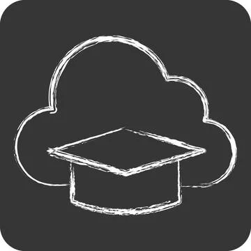 Icon Cloud Education. related to Learning symbol. chalk Style. simple desig.. Stock Illustration