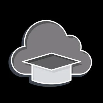 Icon Cloud Education. related to Learning symbol. glossy style. simple desi.. Illustrazione stock