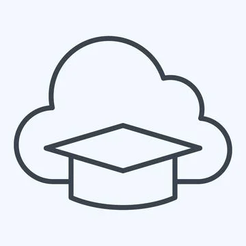 Icon Cloud Education. related to Learning symbol. line style. simple design.. 스톡 일러스트