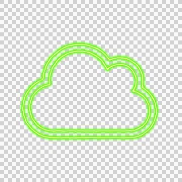 Icon cloud from the flow of energy of green color. Shimmering neon Stock Illustration