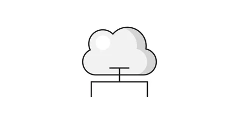Icon of a cloud with four vibrant circles in different colors, representing.. Stock Footage 335259526
