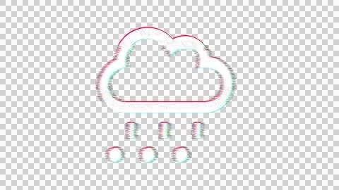 Icon cloud hail is distorted. Glitch. Noise, chromatic aberration, geometric Stock Illustration