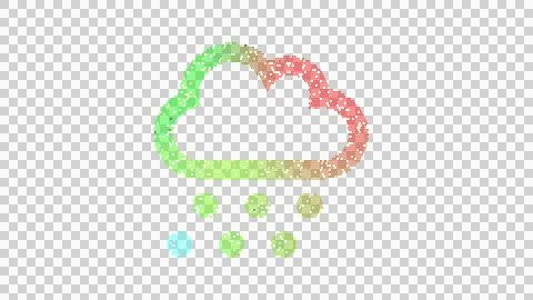 Icon cloud hail is made up of LED square shapes. There are bright diodes and Stock Illustration