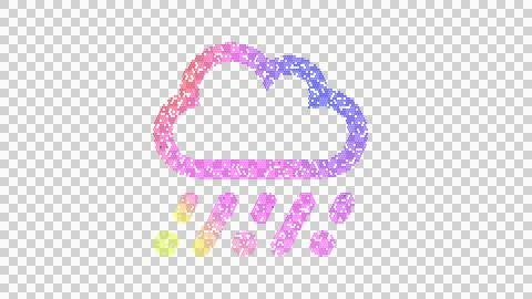 Icon cloud hail mixed is made up of LED square shapes. There are bright diodes Stock Illustration
