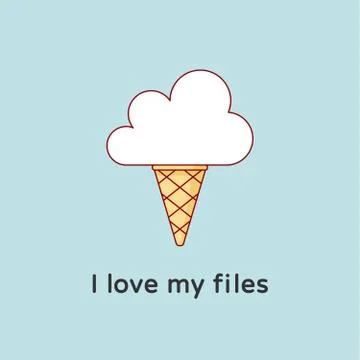 Icon of Cloud with icecream. Creative concept graphic design Stock Illustration