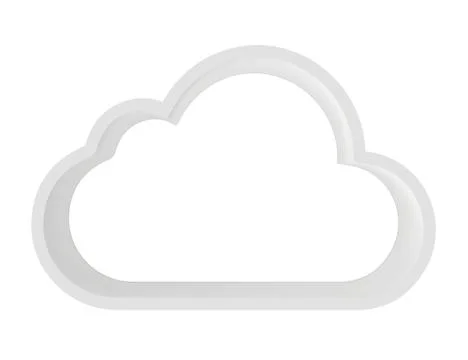 Icon cloud isolated on white background. 3d rendering close-up Illustrazione stock