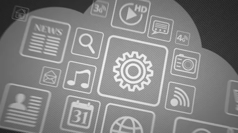 Icon in cloud, IT concept Stock Footage 51723484
