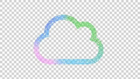 Icon cloud is made up of LED square shapes. There are bright diodes and there Stock Illustration
