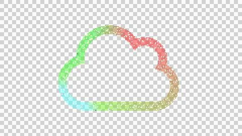 Icon cloud is made up of LED square shapes. There are bright diodes and there Stock Illustration