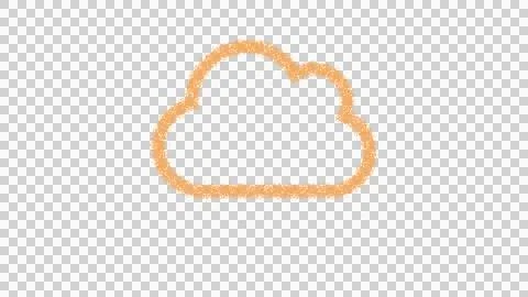 Icon cloud is made of yellow grains of sand. Some grains of sand fall down. 스톡 일러스트