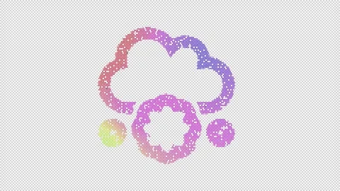 Icon cloud meatball is made up of LED square shapes that shimmer and flicker. Stock Footage 296838936