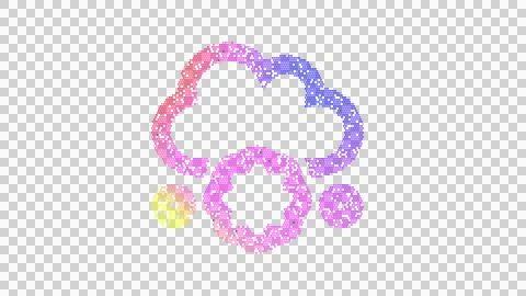 Icon cloud meatball is made up of LED square shapes. There are bright diodes and Stock Illustration