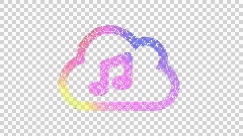 Icon cloud music is made up of LED square shapes. There are bright diodes and Stock Illustration