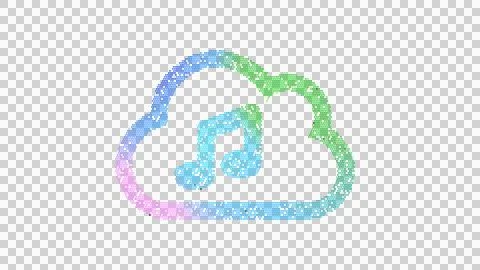 Icon cloud music is made up of LED square shapes. There are bright diodes and Stock Illustration