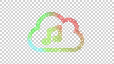 Icon cloud music is made up of LED square shapes. There are bright diodes and Stock Illustration