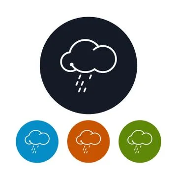 Icon cloud  with the rain ,   vector illustration Stock Illustration