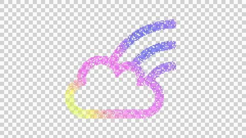 Icon cloud rainbow is made up of LED square shapes. There are bright diodes and Stock Illustration