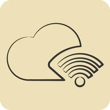 Icon Cloud. related to Wifi symbol. hand drawn style. design editable イラスト素材
