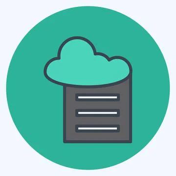 Icon Cloud Reporting. suitable for data analytics symbol. color mate style. s Stock Illustration