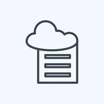 Icon Cloud Reporting. suitable for data analytics symbol. line style. simple  Illustrazione stock