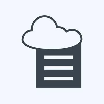 Icon Cloud Reporting. suitable for data analytics symbol. glyph style. simple Illustrazione stock