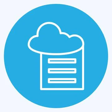 Icon Cloud Reporting. suitable for data analytics symbol. blue eyes style. si Stock Illustration