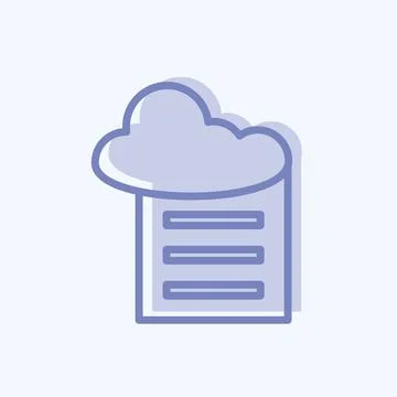 Icon Cloud Reporting. suitable for data analytics symbol. two tone style. sim Stock Illustration
