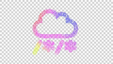 Icon cloud sleet is made up of LED square shapes. There are bright diodes and Stock Illustration