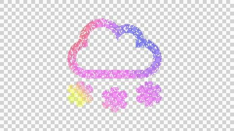 Icon cloud snow is made up of LED square shapes. There are bright diodes and Stock Illustration