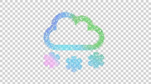 Icon cloud snow is made up of LED square shapes. There are bright diodes and Stock Illustration