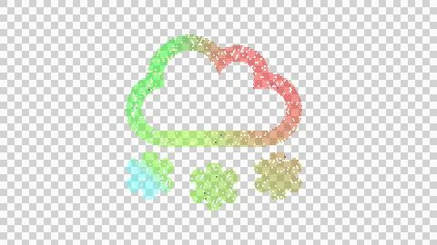 Icon cloud snow is made up of LED square shapes. There are bright diodes and Stock Illustration