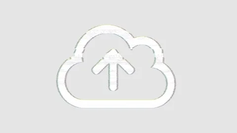 Icon cloud upload is distorted. Glitch. Noise, chromatic aberration, geometric Stock Footage 305892251