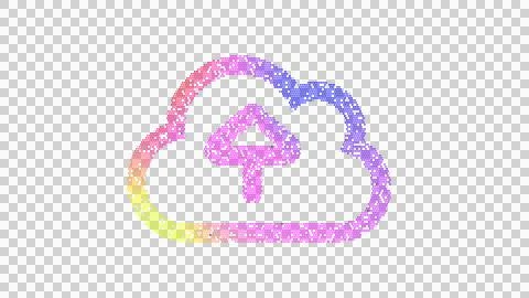 Icon cloud upload is made up of LED square shapes. There are bright diodes and Stock Illustration