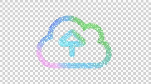 Icon cloud upload is made up of LED square shapes. There are bright diodes and Stock Illustration