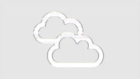 Icon clouds is distorted. Glitch. Noise, chromatic aberration, geometric Stock Footage 305894583