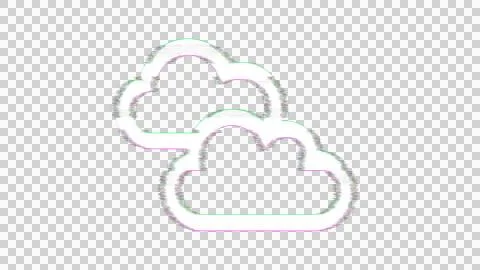 Icon clouds is distorted. Glitch. Noise, chromatic aberration, geometric Stock Illustration