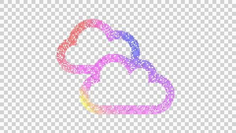 Icon clouds is made up of LED square shapes. There are bright diodes and there Stock Illustration